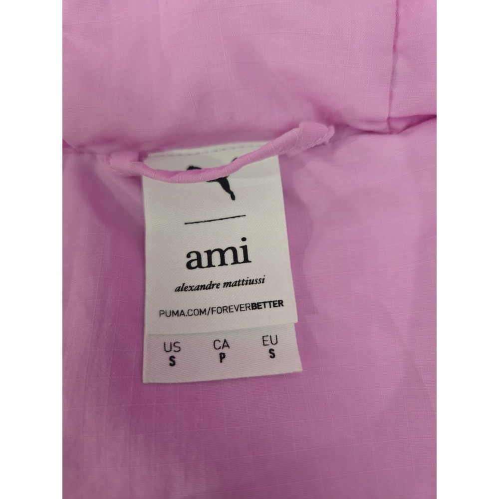 Puma Ami Puffer Jacket Hoodie Large PInk Zip Winter Ski Outdoors Size Small - Picture 5 of 11